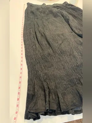 Black Crinkle‎ Wide-Leg Palazzo FlowlyPants Size Small thumbnail 7