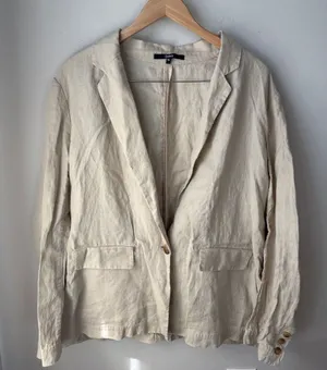 Quince 100% European Linen Structured Blazer Natural Beige thumbnail 1