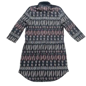 Tory Burch Drawstring Shirt Dress L Willow Fern Pima Cotton Resortwear Vacation thumbnail 3