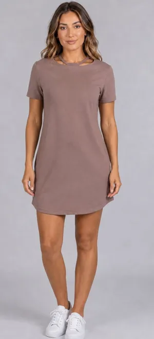 By Egreis Cutout Neck T-Shirt Mini Dress Size Small thumbnail 1