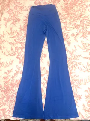 Blue bellbottom crossover leggings thumbnail 3