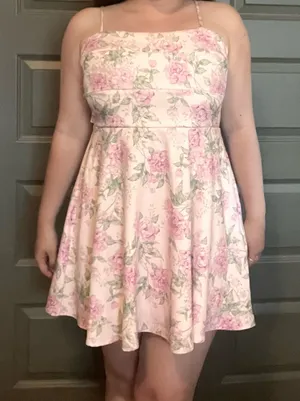 Altar'd State Pink Floral Mini Dress thumbnail 1