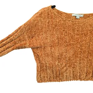 Yellow Crop Chenille Ribbed Y2K Favlux Vintage‎ Academia Cozy Sweater Small thumbnail 6