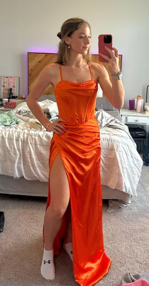Amazon Orange Prom Dress thumbnail 1