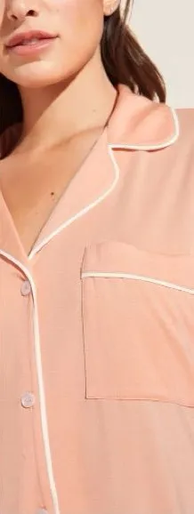 Eberjay Gisele Tencel Modal Short Sleeve Pajama Top Peach Sz Small 💛🍄 thumbnail 1