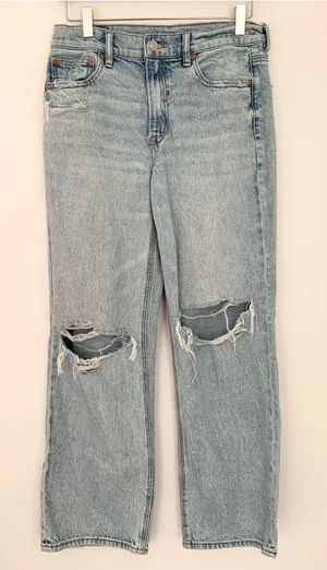 American Eagle Ripped Straight Leg Jeans thumbnail 1