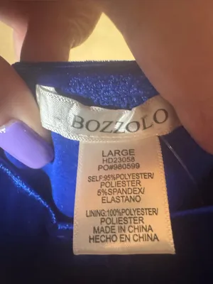 NWT Bozzolo Royal Blue Velvet Bodycon Mini Dress Size Large thumbnail 4