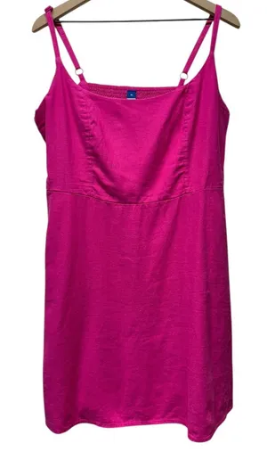 Old Navy Dress Womens XL Pink‎ Linen Blend Smocked Mini Sleeveless Babydoll thumbnail 1