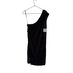 Laundry by‎ Shelli Segal Velvet 12 Black One Shoulder Cocktail Dress thumbnail 3