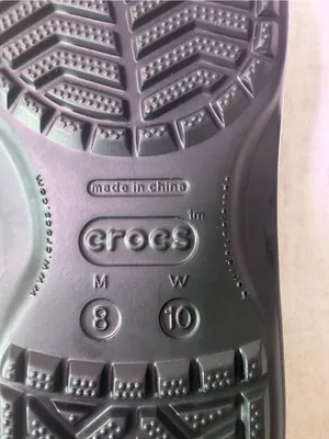 CROCS Men's Black Flip-Flop Sandals with White Stripe thumbnail 8