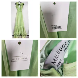 Mac Duggal Ruffle Tiered Cut-Out Chiffon Gown mint color size 8. H thumbnail 12
