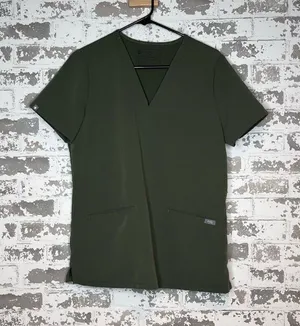 Figs | women olive green scrub top thumbnail 1