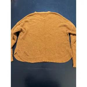 Madewell Womens Large Burnt Orange Waffle Knit Curved Hem Crewneck Sweater L thumbnail 5