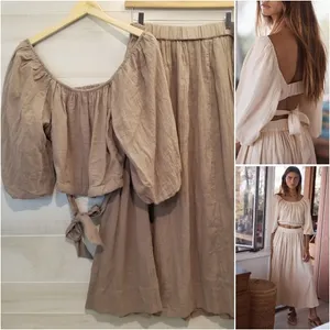 {XL} Free People Endless Summer Forever Mood Skirt Set Taupe thumbnail 3