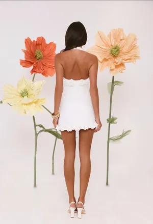 Hello Molly Field of Petals Halter Mini Dress thumbnail 4