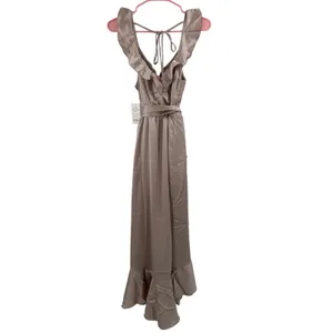 Show Me Your Mumu Dress Extra Small Samantha Ruffle NWT Show Me The Ring Satin thumbnail 6