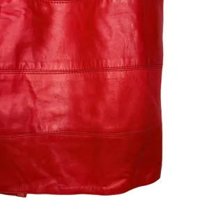 Vakko Neiman Marcus Vintage Red Leather Pencil Skirt Made In USA 80s Size 8 thumbnail 3