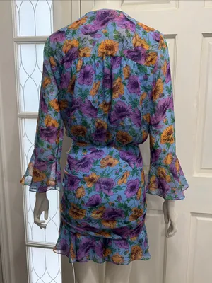 VERONICA BEARD 100% Silk Sean Floral-Printed Ruched Dress | Size 6🌸 thumbnail 12