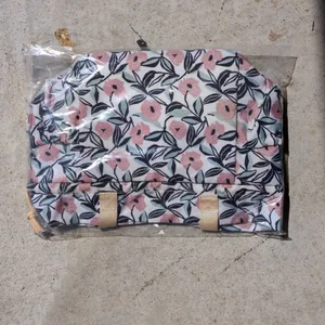 NWT Summer & Rose Adrienne White Pink Floral Drawstring Handled Lunch Tote Bag thumbnail 3