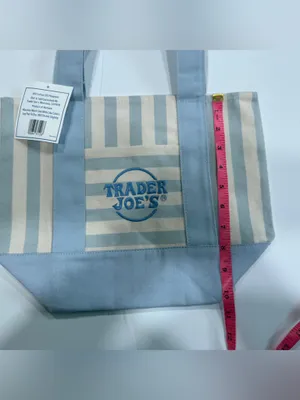 Trader Joe’s Mini Striped Canvas Tote-2026- Summer- Blue - Limited Edition thumbnail 4
