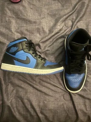 Jordan 1 Mid 'Black Blue' sneakers thumbnail 6