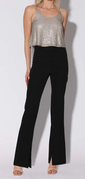 Walter Baker Atlas Wide Leg Pants Black Trouser Minimalist Office Slit Small NWT thumbnail 1