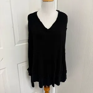Free People Laguna Thermal Waffle Knit Oversized Top L3 thumbnail 3