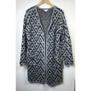 Ariat Cardigan Sweater Womens Large Aztec Open Front Pockets Western Boho thumbnail 2