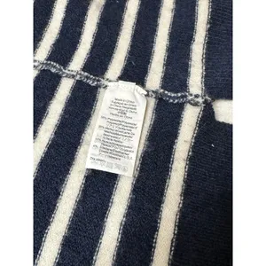 Madewell Navy White Striped Open Front Cardigan Sweater Merino Wool Alpaca S thumbnail 6