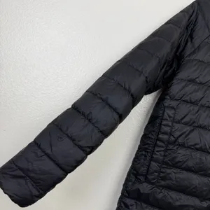Athleta Jacket Womens OS Black Green Reversible Down Puffer Full Zip Coat Pocket thumbnail 3