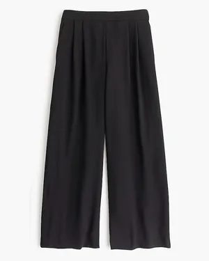 J. Crew Wide-Leg Crop Pant in 365 Crepe thumbnail 1