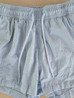 New H&M Light Blue Women's Drawstring Athletic Shorts Size S thumbnail 4