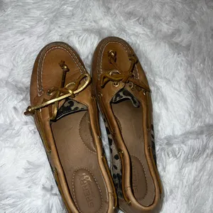 Sperry Boat Shoes with Leopard Print Detail size 8 thumbnail 5