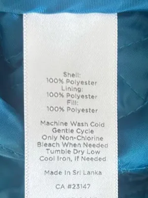 Talbots Quilted Teal-Blue Sleeveless Zip Vest thumbnail 3