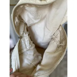 Quilted Embroidered Diaper Tote Bag Neutral Cream Ditsy Floral‎ Cottagecore Baby thumbnail 6
