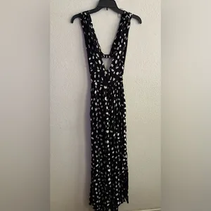 ASOS Front Slits Back Cut Out Black and White Patterned Maxi Beach Dress 2 thumbnail 4