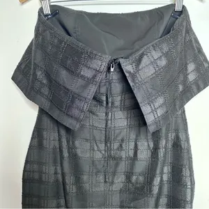 C/ MEO Collective Black Strapless Side Slit Plaid Refresh Cocktail Dress Size M thumbnail 7