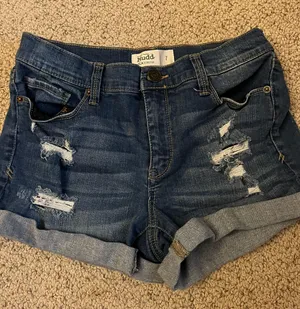 Mudd Dark denim ripped jean shorts thumbnail 1