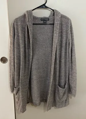 Barefoot Dreams Cozychic Lite Grey Cardigan Sweater thumbnail 1