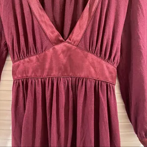 Vintage Y2K Forever 21 Blouse Top Babydoll Ties Shirt Med Satin Boho Drapy thumbnail 2