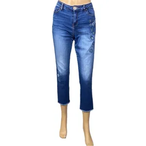 DESIGUAL EXOTIC Celana jeans- Pakaian Jadi Wanita- floral appliqué Size 30 EUC thumbnail 3