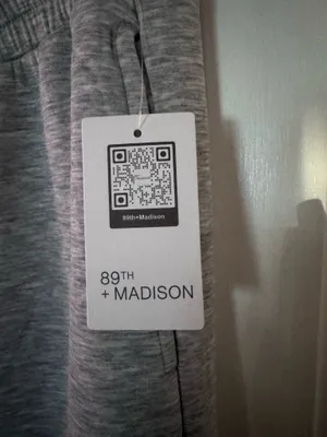 89th + Madison Heather Light Grey Wide Leg Lounge Sweatpants Medium thumbnail 3