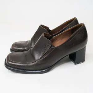 Vintage 90s Roberto Botticelli Brown Leather Heeled Loafers thumbnail 6