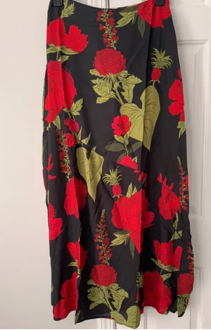 Farm Rio A-Line Floral Maxi Slip Skirt, Size XS thumbnail 5