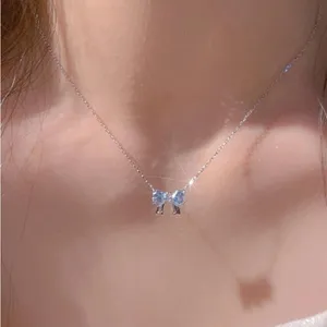 Blue Bow Necklace Silver thumbnail 5