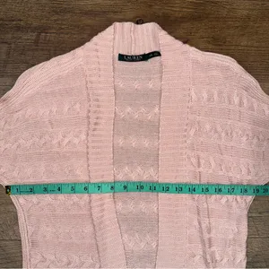 Lauren Ralph Lauren Pink Cable Knit Open Front Cardigan thumbnail 9