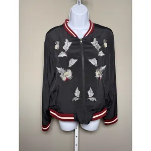 Laju Los Angeles Embroidered Floral Bomber‎ Jacket S Indie Streetwear Festival thumbnail 4