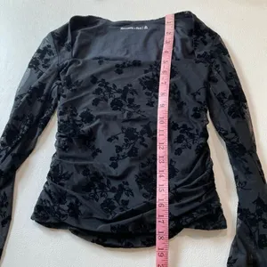 Abercrombie & Fitch Mesh Floral Top XS Sheer Ruched Y2K Going Out thumbnail 6
