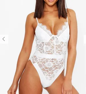 Boohoo White Lace bodysuit thumbnail 1