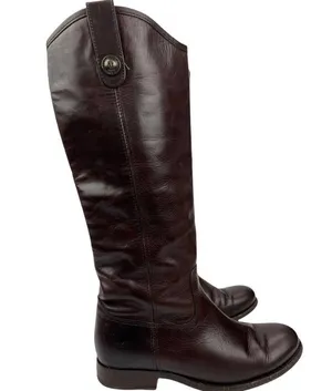 Frye Dark Brown Leather Melissa Western Tall Riding Boots Size 5.5 Style 77167 thumbnail 10